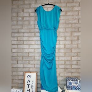 Nwt Prinbara Elegant Blue Sleeveless Dress With Chain